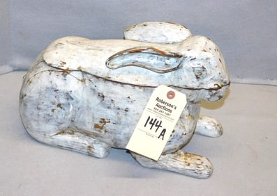 Artisan Wooden Rabbit Figural