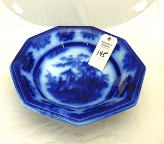 Flow Blue "Amoy" Octagonal Basin