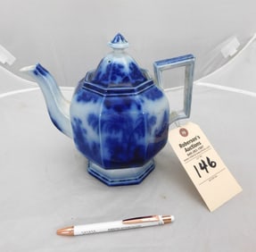 Flow Blue "Cinde" Teapot