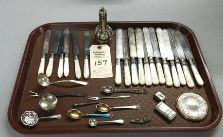 Sterling Silver Pcs. w/M.O.P. Knives Lot