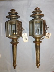 Pr. Metal/ Copper Carriage Lamps