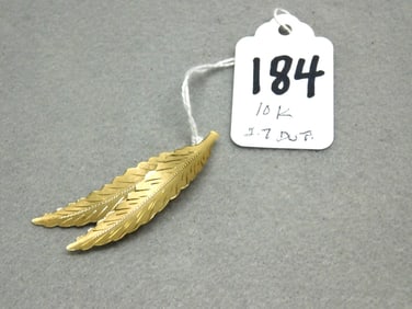 10K yg Dbl Feather Pin