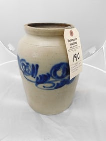1 Gal. Stoneware Jar w/Blue Decoration