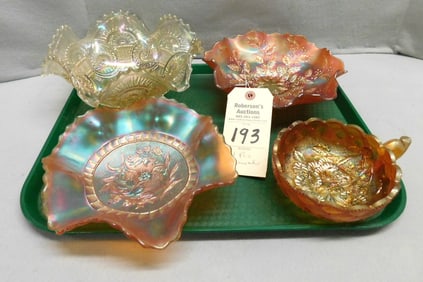 4 Pcs. Carnival Glass