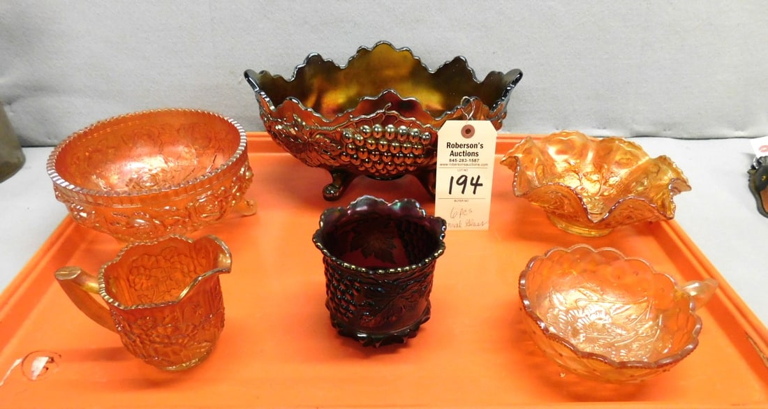 6 Pcs Carnival Glass (1 of 1)