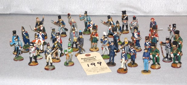 40 Franklin Mint Waterloo Pewter Soldiers