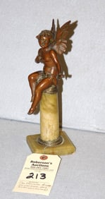 Bronze Angel on Marble Pedestal