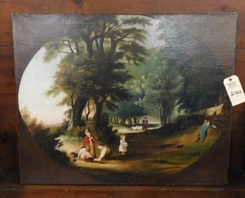 29"x 36" O/C Primitive Folk Art