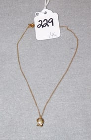 14K yg Chain w/Pearl Pendant