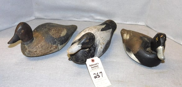 3 Working Wooden Duck Decoys