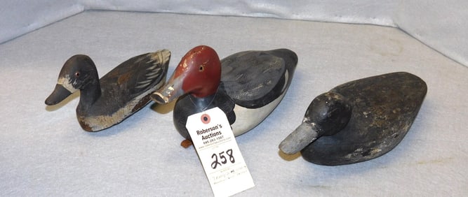 3 Working Wooden Duck Decoys