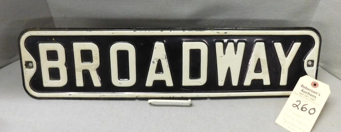 6" x 24" Broadway Porcelain Sign