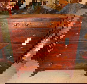Early Mahogany 6 Drwr. Dresser
