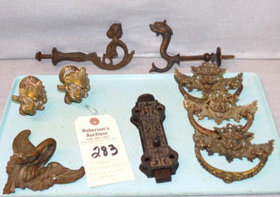 10 Pcs. of Ornate Iron & Brass