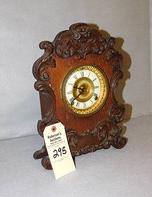 Oak Ansonia Shelf Clock C. 1890: Oak Ansonia Shelf Clock C. 1890, Chimes Hr. & Half Hr.in GD Cond.