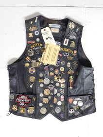 Leather Autographed Vest by Famous SIngers