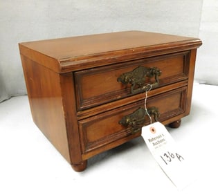 Sm. 2 Drwr. Mahogany Cabinet