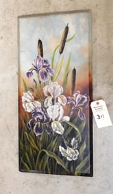 O/B of Iris Flowers & Cattails
