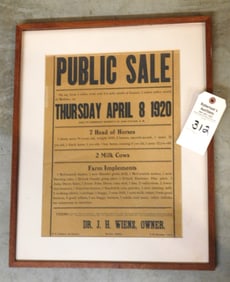 "Public Sale" Paper Poster in Frame