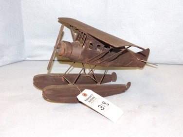 Early Handmade Metal Airplane