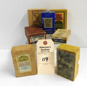 7 Empty Pocketknife Boxes