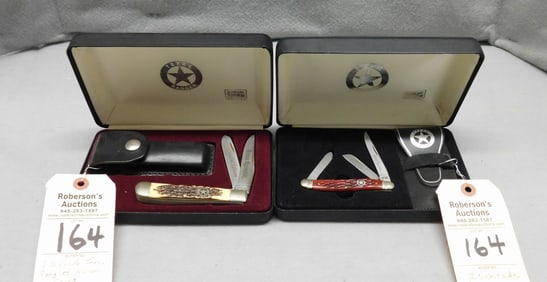 2 Cased Schrade Texas Ranger's Knives