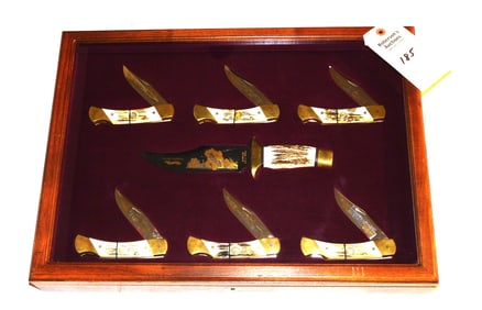 WWII 50th Anniversary 7 Pc.Knives Display
