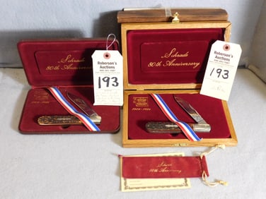 2 Cased Schrade 80th Ann. Barlow Knives