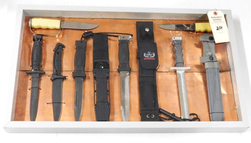7 Military Knives Display