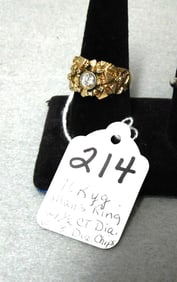 10kyg Nugget 1/2 ct. Diamond Man's Ring