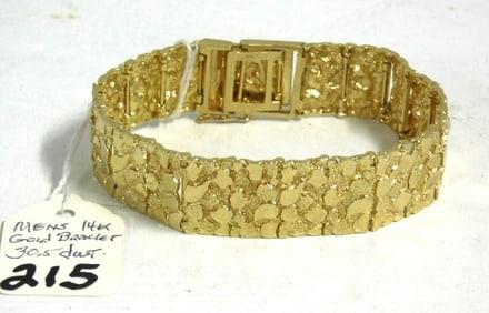 14kyg Man's Nugget Bracelet