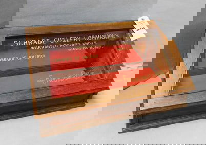 Oak Case Schrade Knife Display