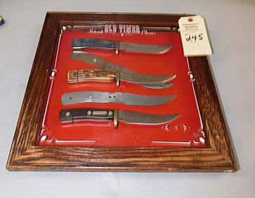 Cased Set of 5 Schrade Knives/Blades