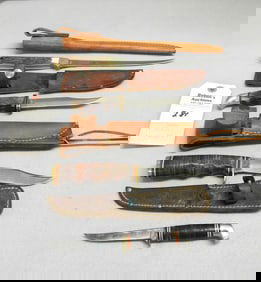 Lot of 4 Schrade Sheath Knives