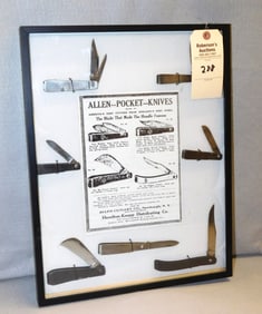 Display of 7 Allen Cutlery Co. Knives