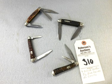 4 Schrade Walden Jig Bone Knives