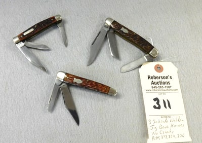 3 Schrade Walden Jig Bone Knives