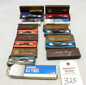 11 Schrade Knives in Original Boxes
