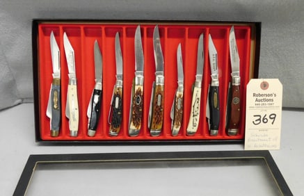 10 Schrade Pocketknives in Case