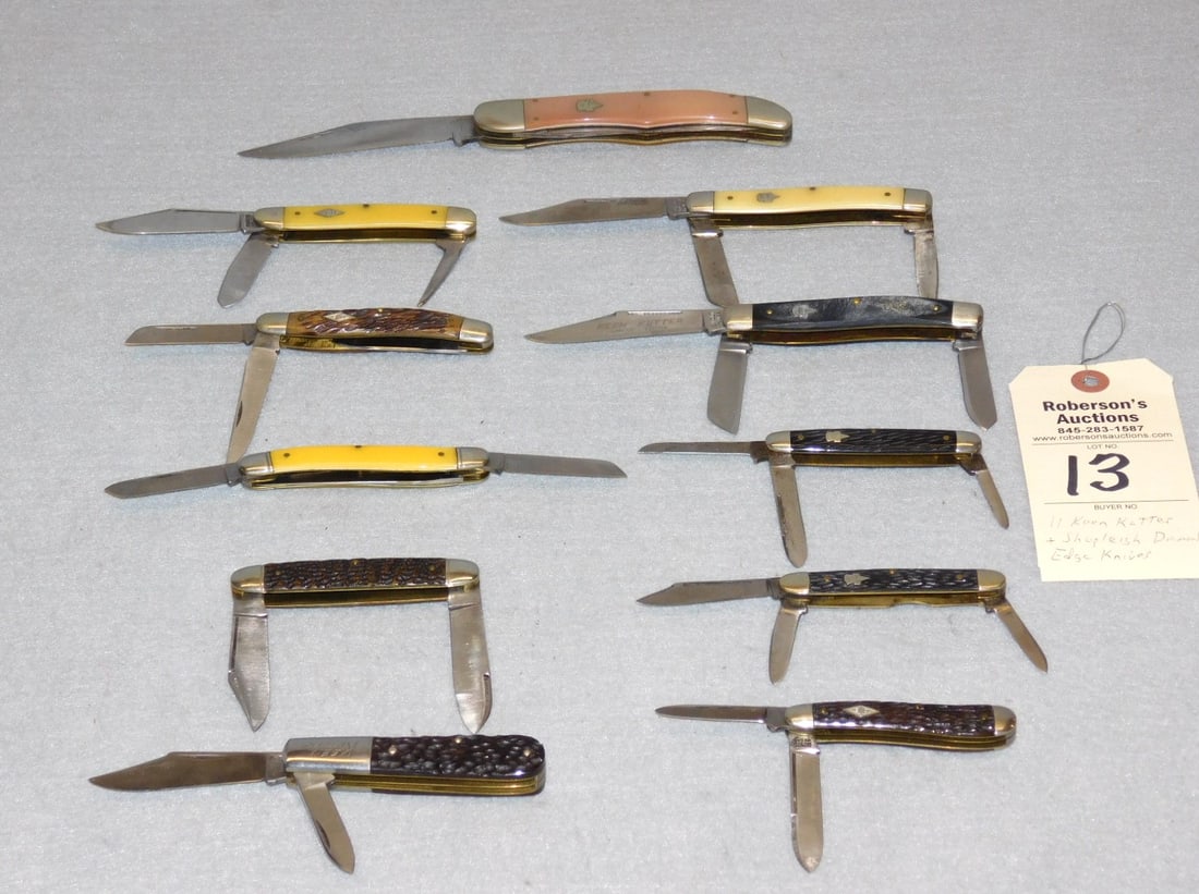11 - Keen Cutter & Shapleigh Knives: 11 - Keen Cutter & Shapleigh Diamond Edge Knives in VG Cond. - Ranging in Sz. From 3 - 5"