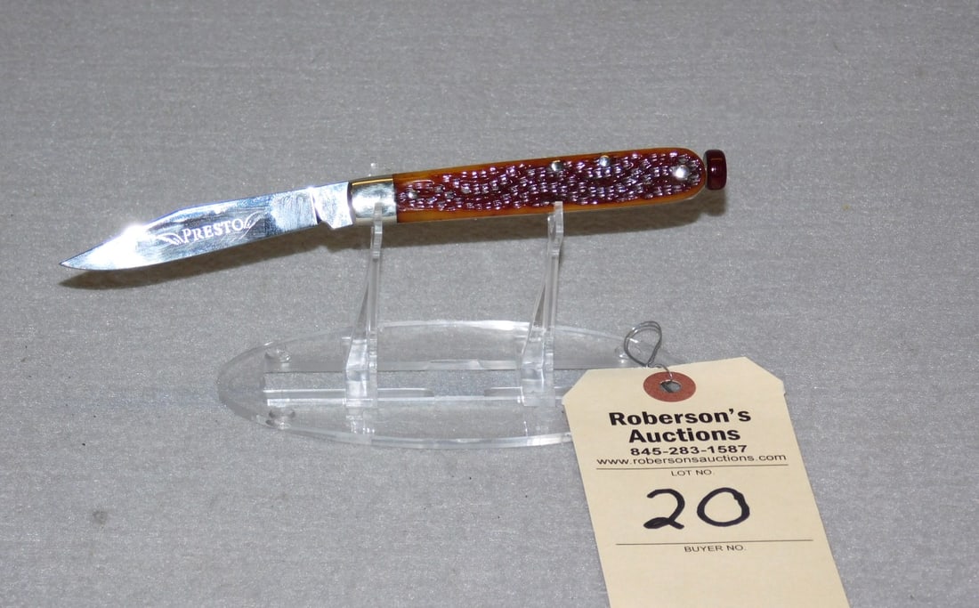 William Schrade Pull Ball Automatic Knife: William Schrade Pull Ball Automatic Knife 2020 w/Jigged Bone Hndls. - 4 in. Closed in Gd. Cond.