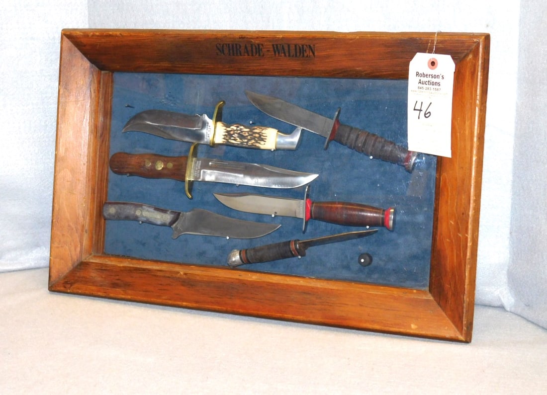 6 - Schrade Walden Fixed Blade Knives: 6 - Schrade Walden Fixed Blade Knives incl. 1 - 17/UHl 1 - Military; 1- Buffalo Bill Bowie Plus Others in Gd. Cond. - Knives Range in Sz. from 8 - 11 1/2"