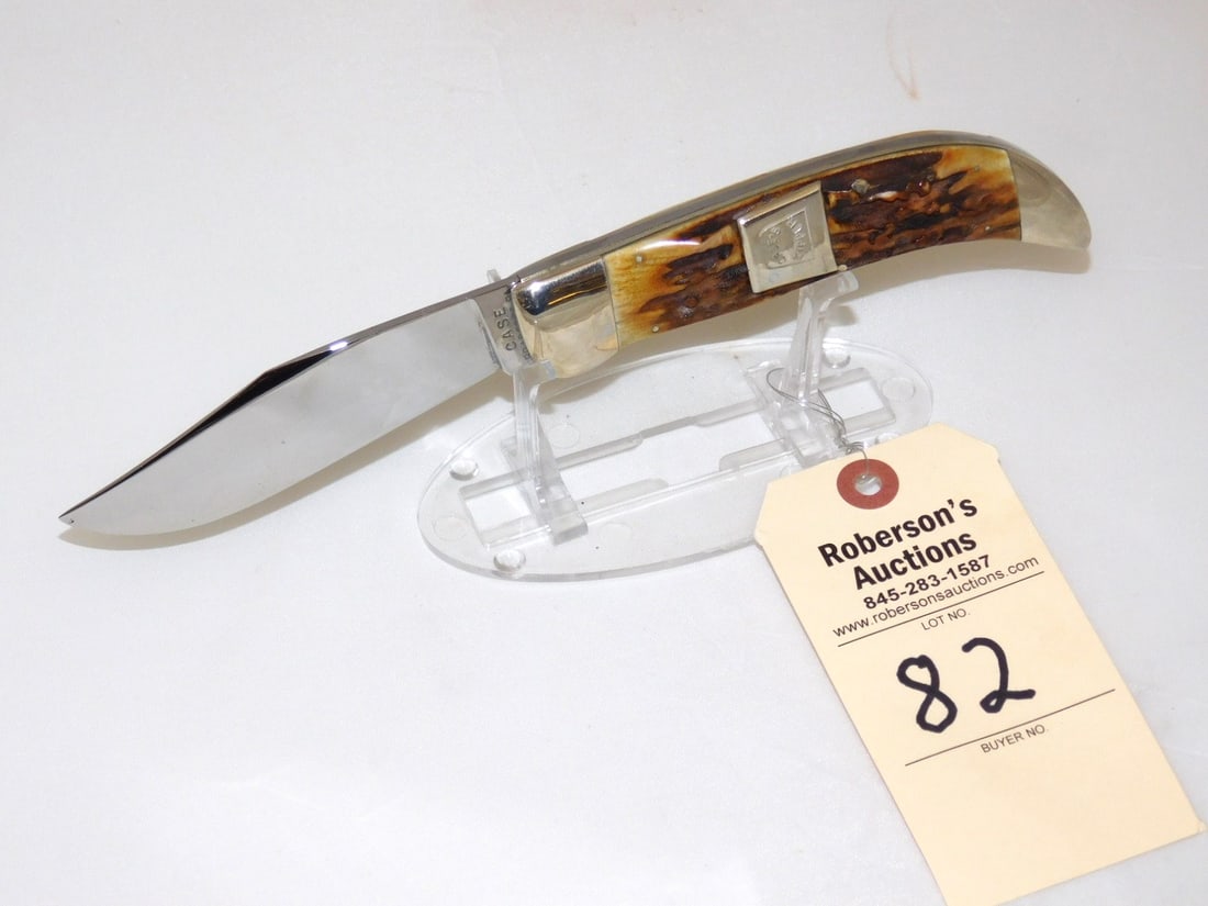 Case XX Zipper Automatic Knife: Case XX Zipper 5 1/2" Automatic Clasp Knife 51721 w/Stag Handles, Fires Great in VG Cond.
