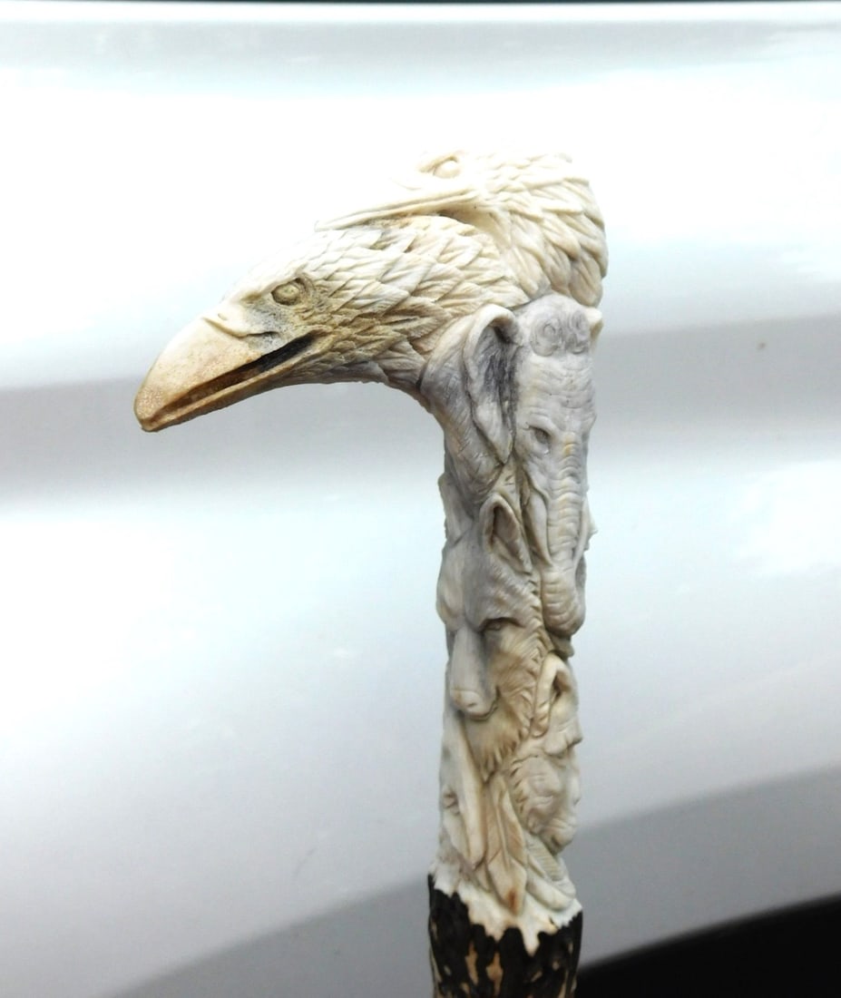 Custom Made Carved Walking Cane - 4