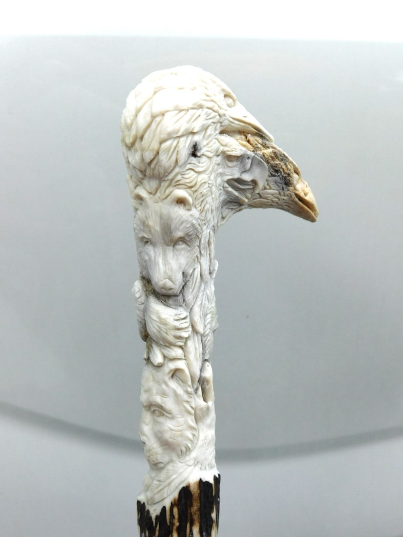 Custom Made Carved Walking Cane - 5