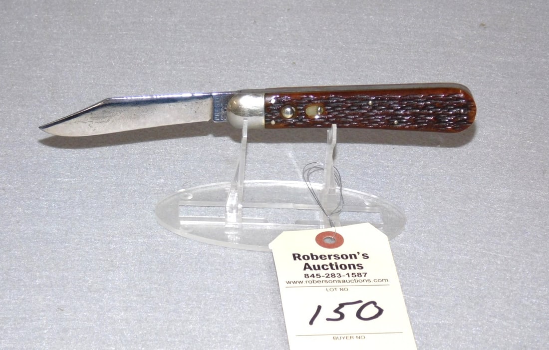 Presto Auto. by Geo. Schrade Knife Co.: Presto Automatic by Geo. Schrade Knife Co.- 5", w/Jig Bone Handles, No Cracks, Fires Well, No Wobble in VG Cond.