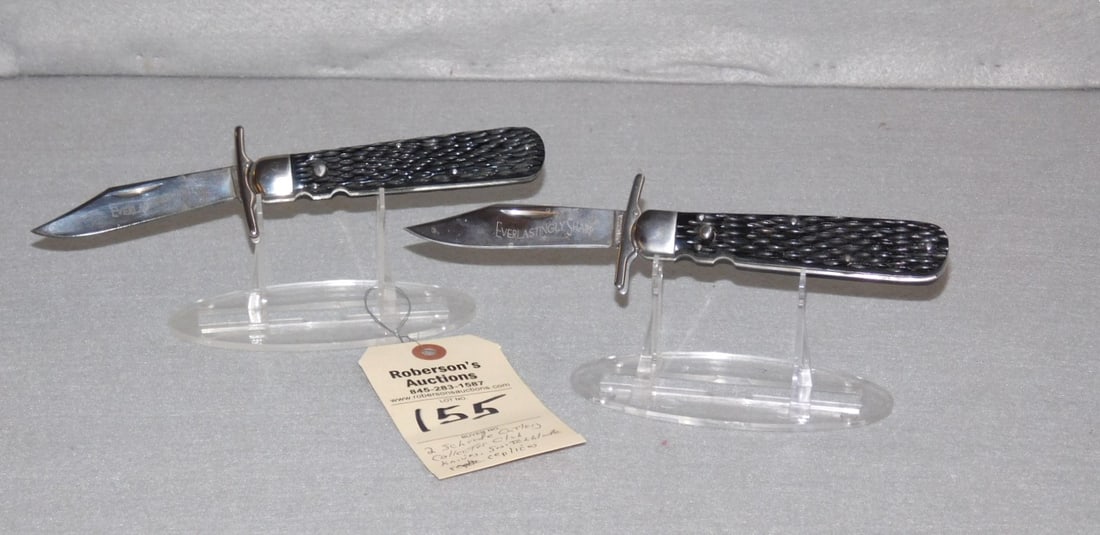 2 - Schrade Cutlery Collector Club Knives: 2 - Schrade Cutlery Collector Club Knives - 5' Ea. Switchblade Repros in VG Cond.