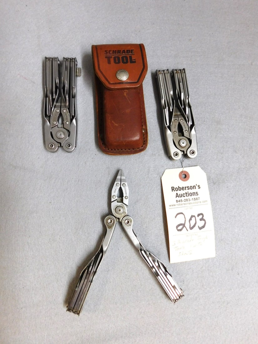 3 - Schrade Tough Tools: 3 - Schrade Tough Tools, 1 w/Sheath in Gd Cond., Ranging in sz 5 - 5 1/2"