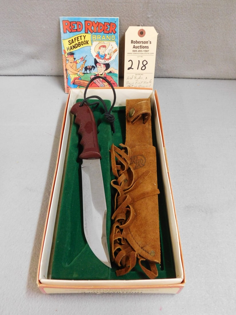 1 - Red Ryder - A Boys First Knife: 1 - Red Ryder - A Boys First Knife in Original Box, Some Spots, Gd Cond., Case size - 13 x 6 x 1 1/2"