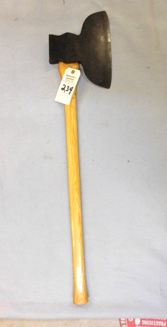 Broad Axe Marked "John Leverett": Broad Axe Marked "John Leverett" Napanoch, N.Y. in Near Mint Cond. - 39" x 8 1/2" x 1 1/2"